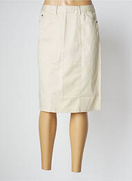 Jupe mi-longue taille à pinces beige AGATHE & LOUISE femme