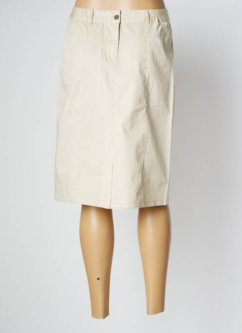 Jupe mi-longue beige AGATHE & LOUISE pour femme
