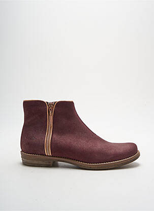 Bottines/boots tissage satiné talon plat jusqu'à 3cm violet SHWIK femme
