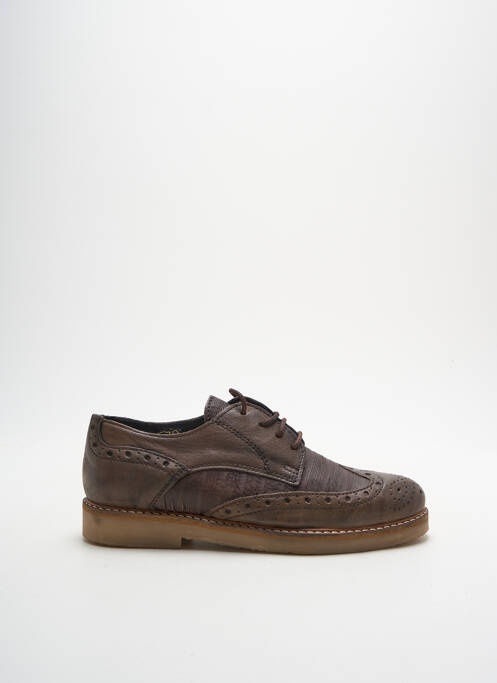 Derbies tissage satiné talon plat jusqu'à 3cm marron FELMINI femme