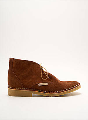 Derbies nubuck talon plat jusqu'à 3cm marron BENSIMON femme