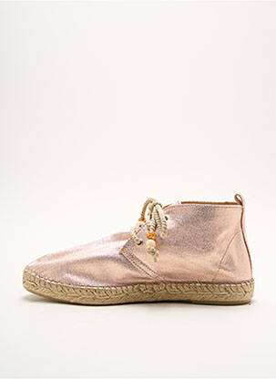 Espadrilles fermeture lacets talon plat jusqu'à 3cm rose VICTORIA femme