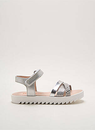Sandales/nu pieds tissage métallisé talon compensé argent ACEBOS fille