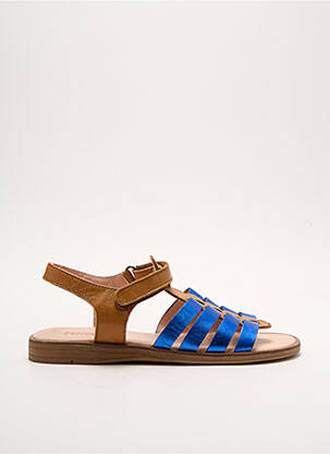 Sandales/nu pieds tissage métallisé bout ouvert bleu ACEBOS fille