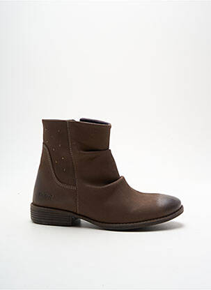 Bottines/boots matière lisse talon bas marron KICKERS fille