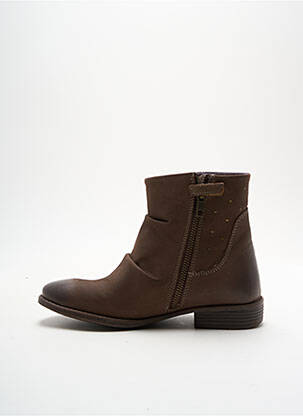Bottines/boots matière lisse talon bas marron KICKERS fille