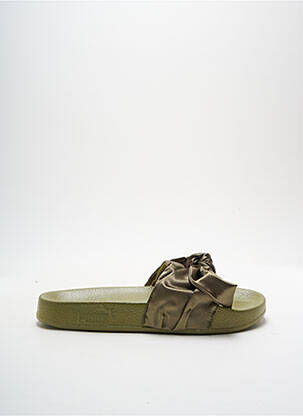 Mules/sabots tissage satiné talon de 4 à 6cm vert PUMA femme