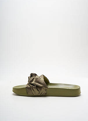 Mules/sabots tissage satiné talon de 4 à 6cm vert PUMA femme