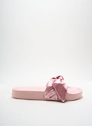 Mules/sabots tissage satiné talon de 4 à 6cm rose PUMA femme