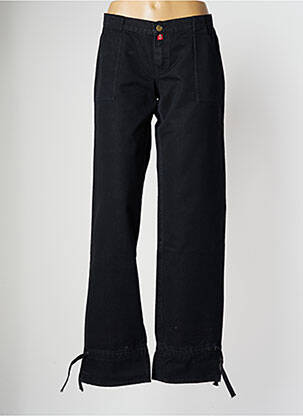 Pantalon droit tissage popeline taille normale noir BE YOU K femme