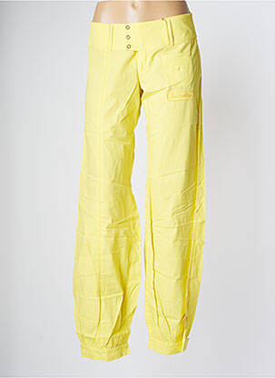 Pantalon droit tissage popeline taille normale jaune BE YOU K femme