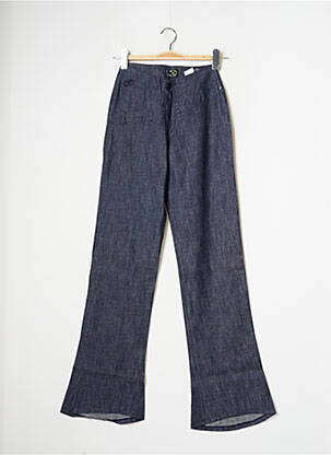 Pantalon droit fermeture zippée sous rabat boutonné taille normale bleu BE YOU K femme