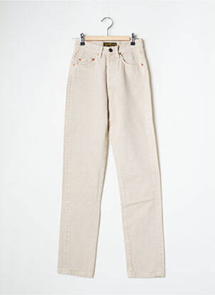 Pantalon slim tissage popeline taille normale beige REDWOOD femme
