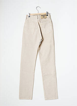 Pantalon slim tissage popeline taille normale beige REDWOOD femme