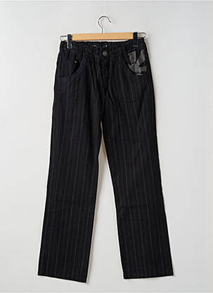 Pantalon droit tissage popeline taille basse noir BENCH femme