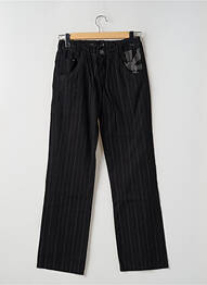 Pantalon droit tissage popeline taille basse noir BENCH femme