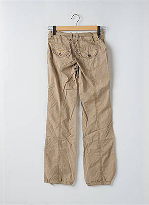 Pantalon droit tissage popeline taille normale beige DDP femme