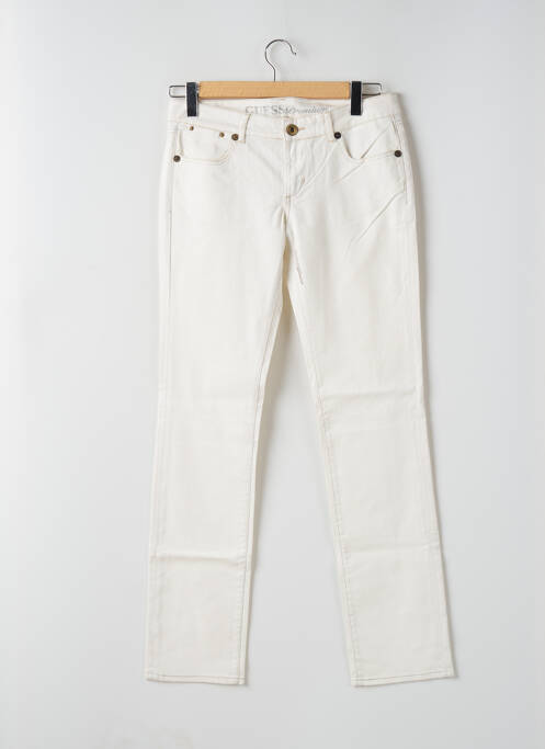 Jeans coupe slim blanc GUESS pour femme