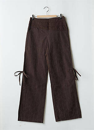 Pantalon droit tissage popeline taille normale marron 2 TWO femme