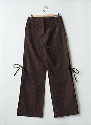 Pantalon droit tissage popeline taille normale marron 2 TWO femme