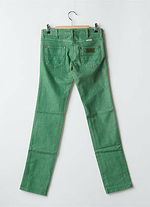 Jeans coupe slim tissage brut taille normale vert WRANGLER femme