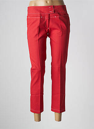 Pantalon 7/8 tissage popeline taille normale rouge TIM BARGEOT femme