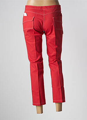 Pantalon 7/8 tissage popeline taille normale rouge TIM BARGEOT femme