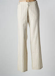 Pantalon droit tissage popeline taille basse beige 2 TWO femme