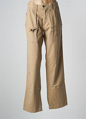 Pantalon droit tissage popeline taille normale beige WEARFIRST femme