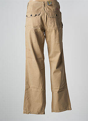 Pantalon droit tissage popeline taille normale beige WEARFIRST femme