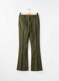Pantalon flare fermeture zippée sous rabat avec crochet taille haute vert MISS SIXTY femme