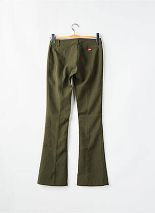 Pantalon flare fermeture zippée sous rabat avec crochet taille haute vert MISS SIXTY femme