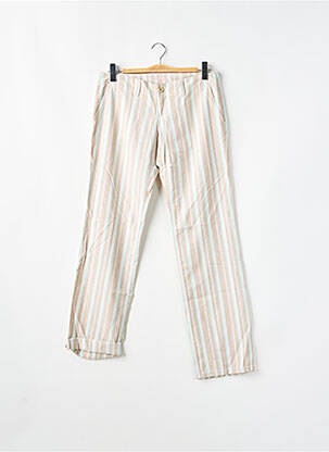 Pantalon droit tissage popeline taille basse beige MOGUL femme