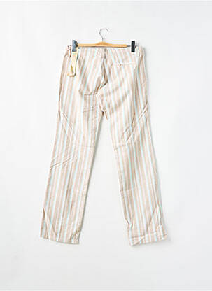 Pantalon droit tissage popeline taille basse beige MOGUL femme