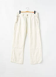 Pantalon 7/8 fermeture zippée sous rabat boutonné taille basse beige MOGUL femme