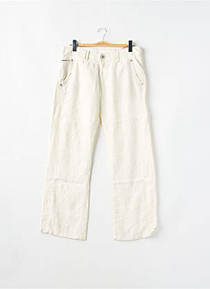 Pantalon 7/8 fermeture zippée sous rabat boutonné taille basse beige MOGUL femme