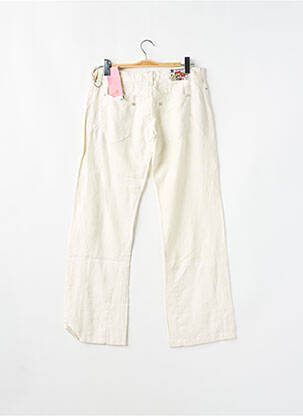 Pantalon 7/8 fermeture zippée sous rabat boutonné taille basse beige MOGUL femme