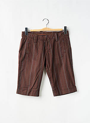 Bermuda tissage popeline taille basse marron FREEMAN T.PORTER femme