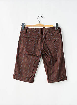 Bermuda tissage popeline taille basse marron FREEMAN T.PORTER femme