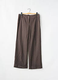 Pantalon droit fermeture zippée sous rabat boutonné taille basse marron PAKO LITTO femme