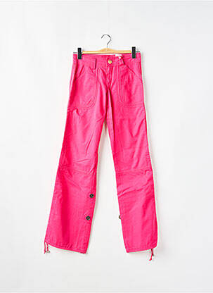 Pantalon droit tissage popeline taille basse rose PHARD femme