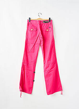 Pantalon droit tissage popeline taille basse rose PHARD femme