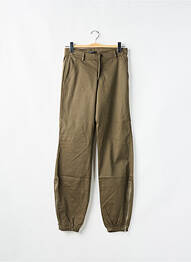 Pantalon droit tissage popeline taille haute vert PHARD femme