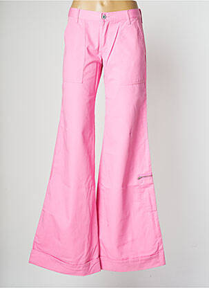 Pantalon droit tissage popeline taille normale rose LA BRIGADA INTERNACIONAL femme