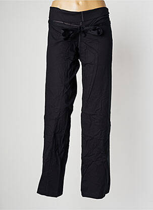 Pantalon droit tissage popeline taille normale noir LADY SOUL femme