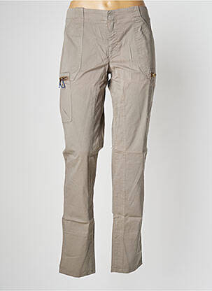 Pantalon cargo slim taille normale gris LEON & HARPER femme