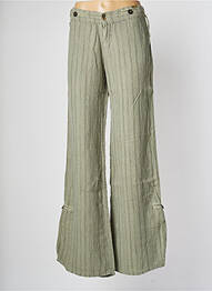 Pantalon droit tissage popeline taille normale vert LOIS femme