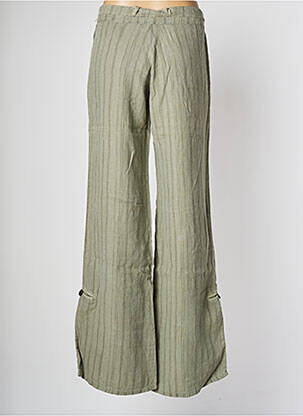 Pantalon droit tissage popeline taille normale vert LOIS femme