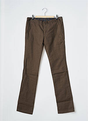 Pantalon chino tissage popeline taille normale marron LADY SOUL femme