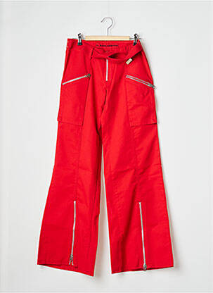 Pantalon droit tissage popeline taille normale rouge LA BRIGADA INTERNACIONAL femme
